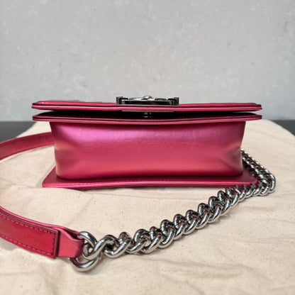 Chanel Boy Bag Red Leather Shoulder Bag