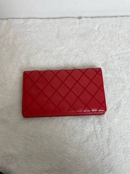 Chanel Quilted Red Leather Wallet
