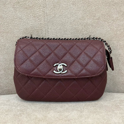 Chanel HMM Burgundy Leather Shoulder Bag