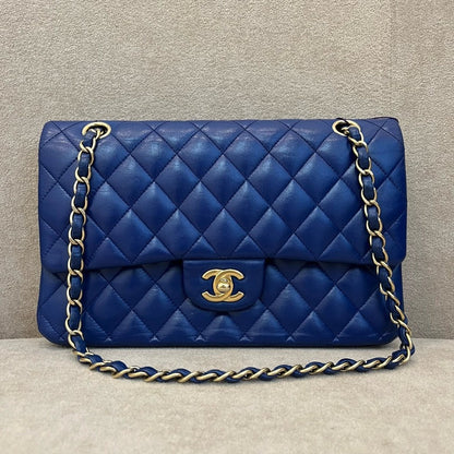 Chanel Classic Flap Bag in Blue Leather - Shoulder Bag