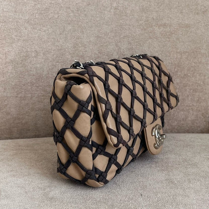 Chanel Limited Edition Quilted Beige Lambskin Crossbody Bag