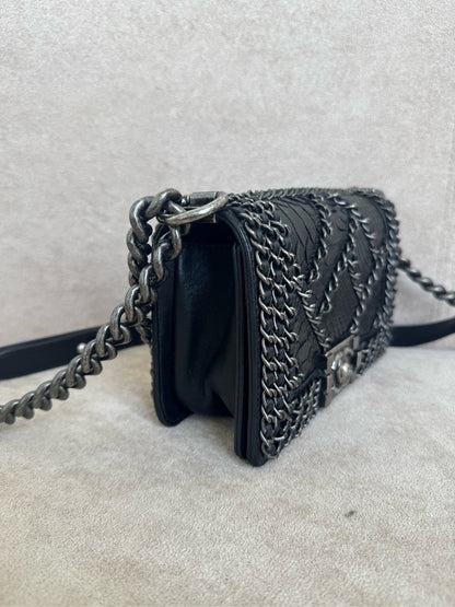 Chanel Leboy Vintage Black Leather Crossbody Bag