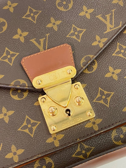LOUIS VUITTON Monogram Monsour28 Brown Leather Satchel Bag