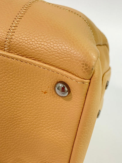 CHANEL Yellow Leather Satchel/Top Handle Bag