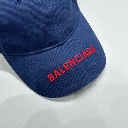 Balenciaga Classic Navy Hat Red Logo