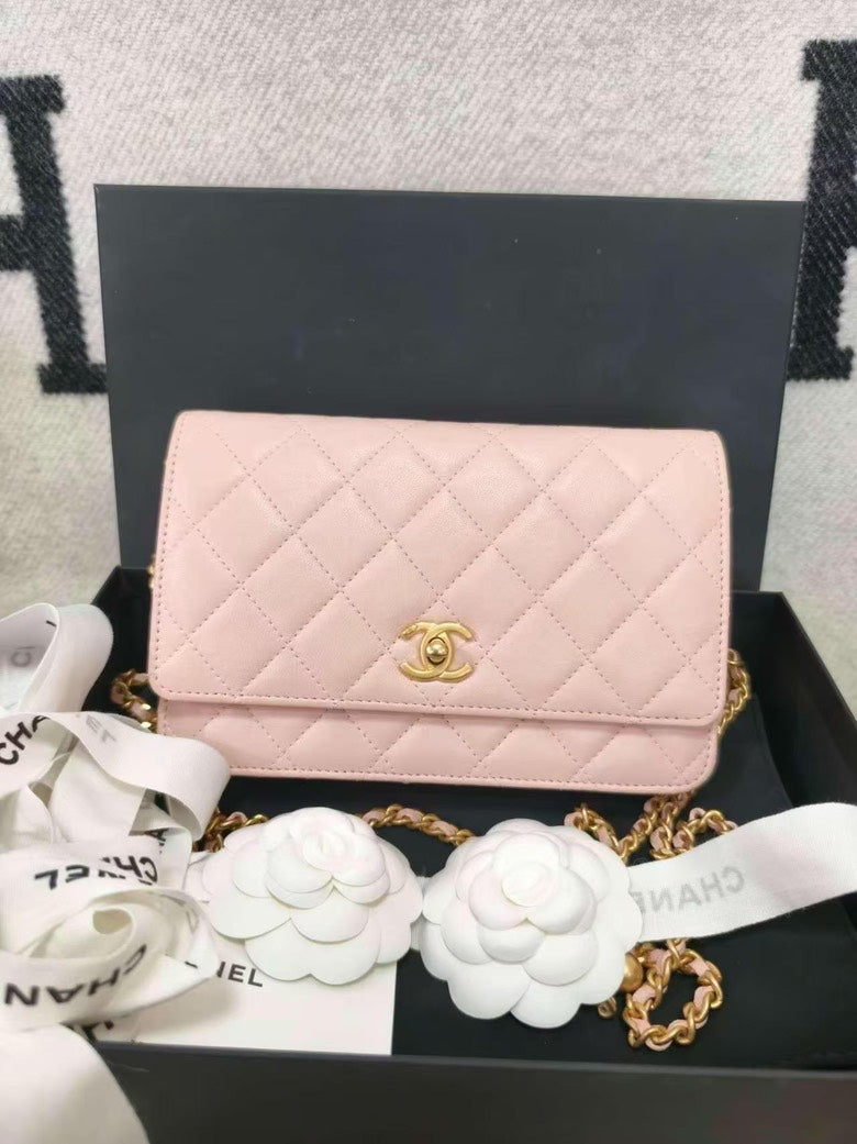 Chanel Preloved BCQ Pink Quilted Leather Flap Shoulder Bag