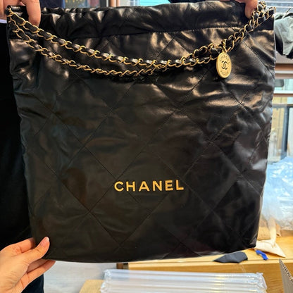 Chanel  Large Black Shoulder Bag with Dust Bag and Pouch