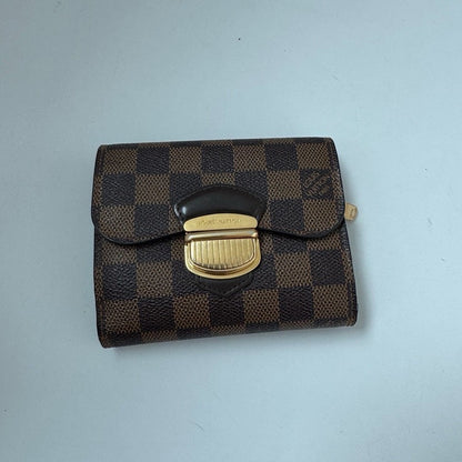 lv damier brown short wallet