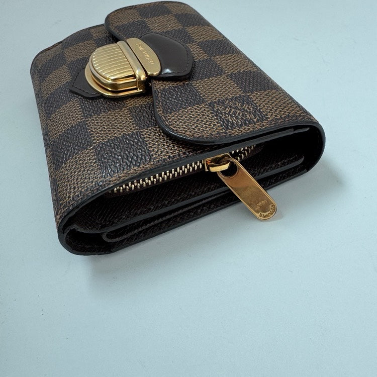 lv damier brown short wallet