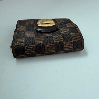 lv damier brown short wallet