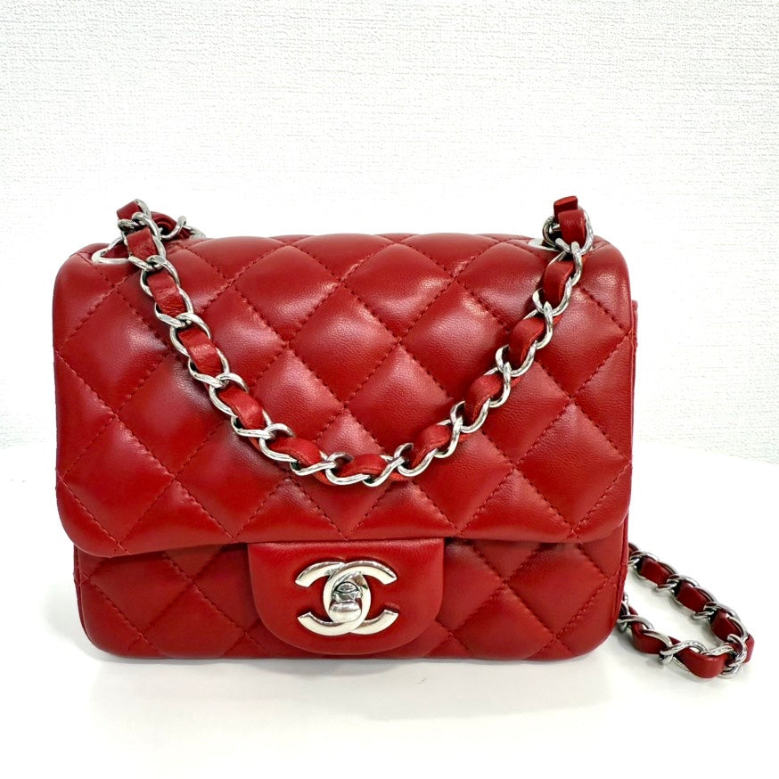 Chanel Lambskin Mini Flap Bag FM Red Crossbody