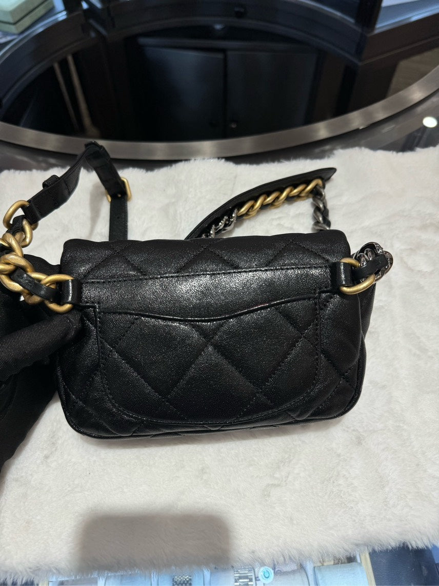 Chanel  Beltbag Black Leather Waist Bag