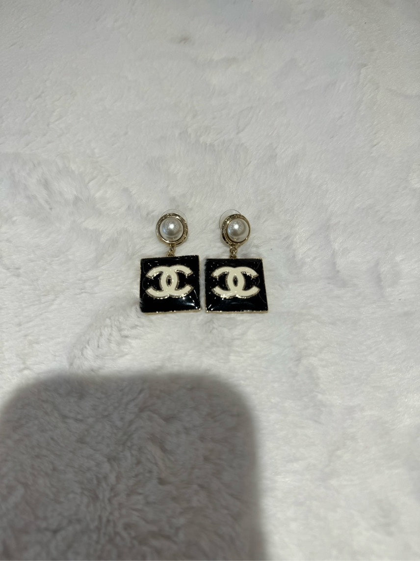 Chanel Earrings HbG Iconic Black and Gold Statement