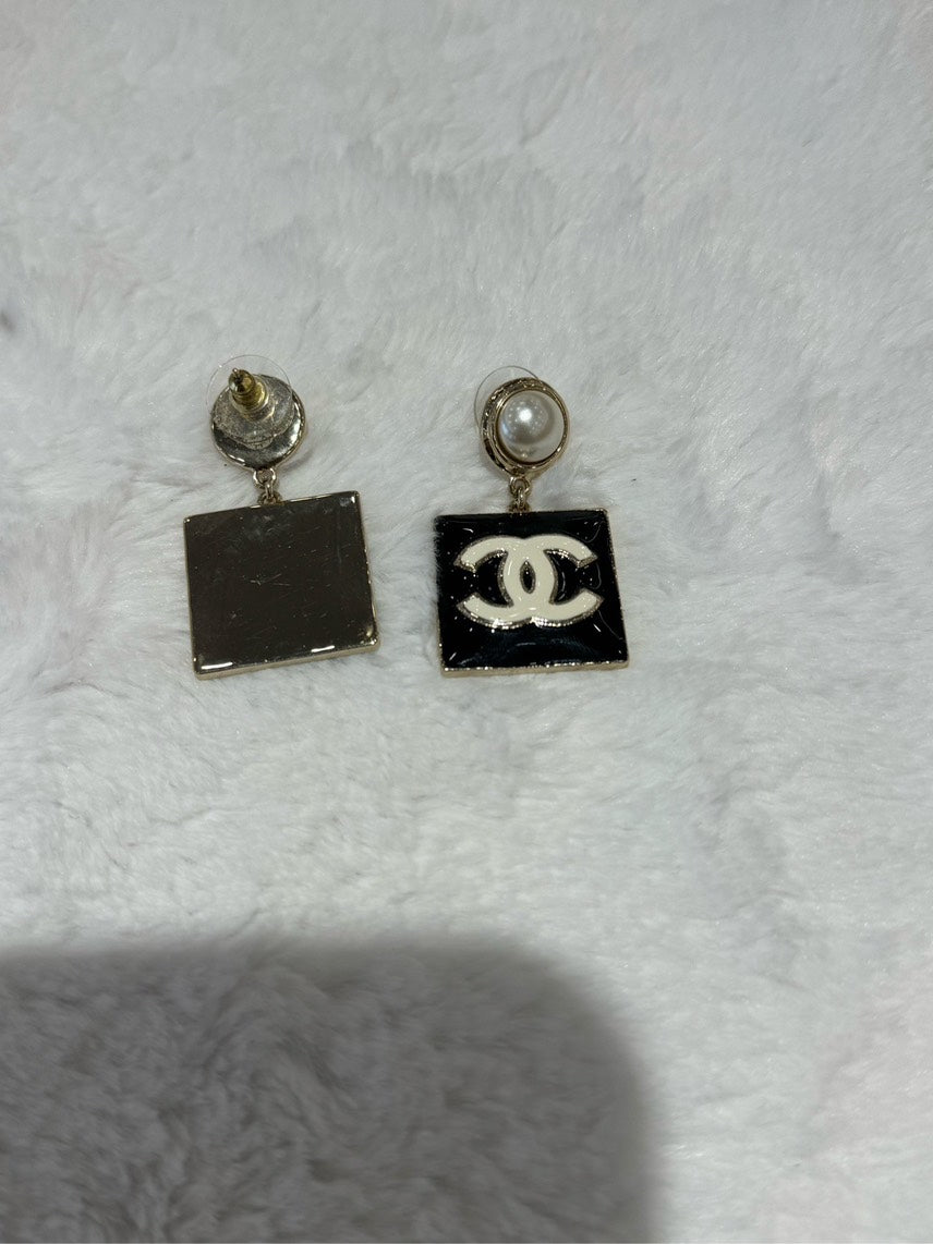 Chanel Earrings HbG Iconic Black and Gold Statement
