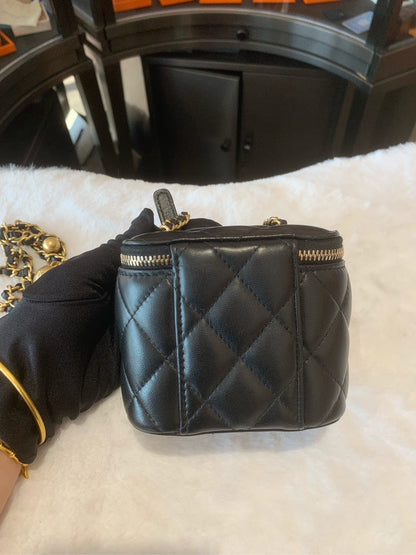 Chanel Mini Black Quilted Leather Crossbody Bag