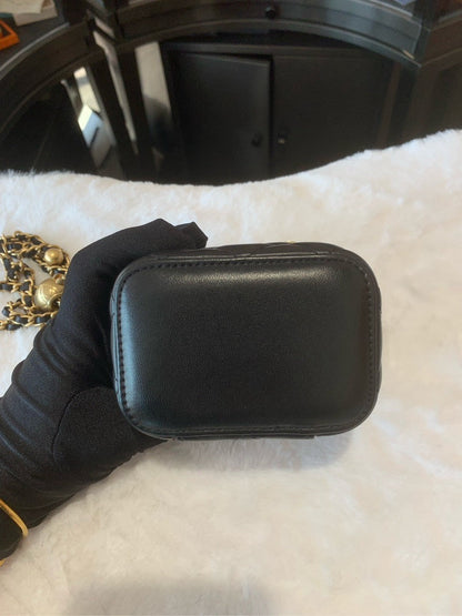 Chanel Mini Black Quilted Leather Crossbody Bag