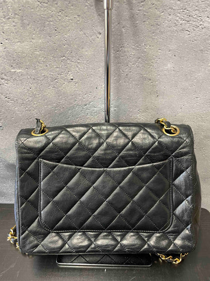 Chanel Vintage Flap Bag HA Black Leather Shoulder Bag