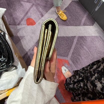 Chanel Wallet – Metallic Quilted Leather Wallet