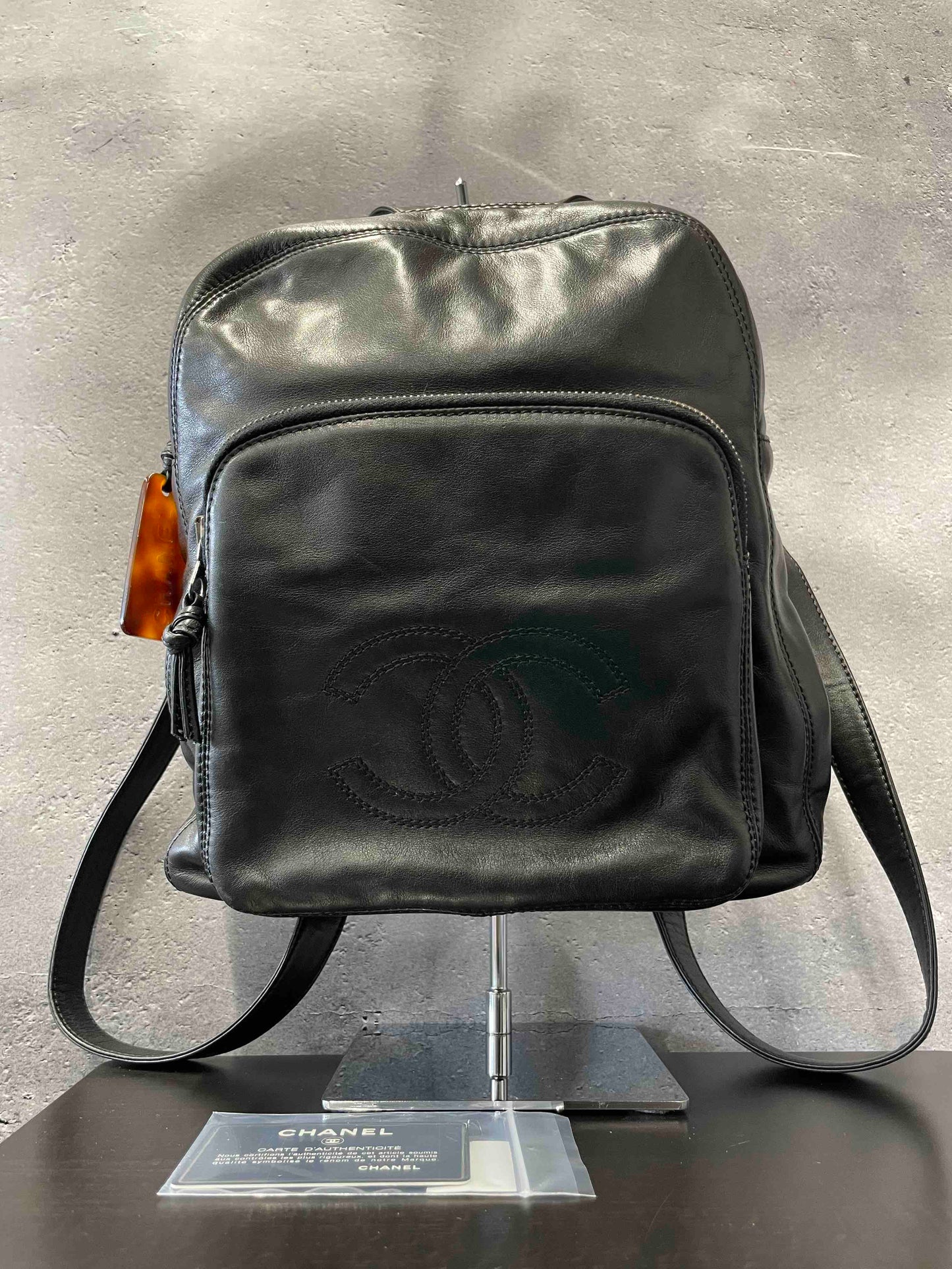 Chanel RE Black Leather Backpack