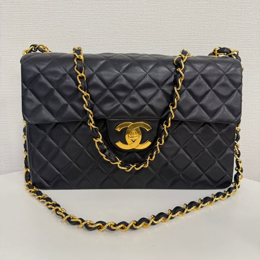 Vintage Chanel Lambskin Single Flap Bag Maxi FM