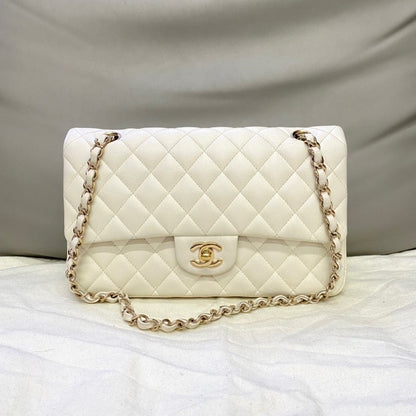 Chanel CF Bag Medium Caviar Leather Ivory Shoulder Bag