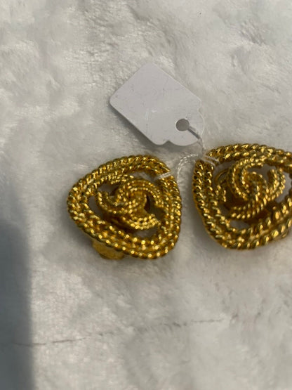 Chanel Twisted Rope Gold Clip On Earrings