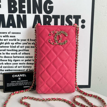 Preloved💕 Chanel Phone Bag on Chain, Caviar Leather (2020) #13906