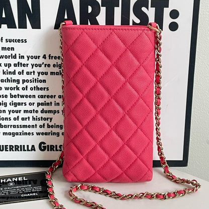 Preloved💕 Chanel Phone Bag on Chain, Caviar Leather (2020) #13906