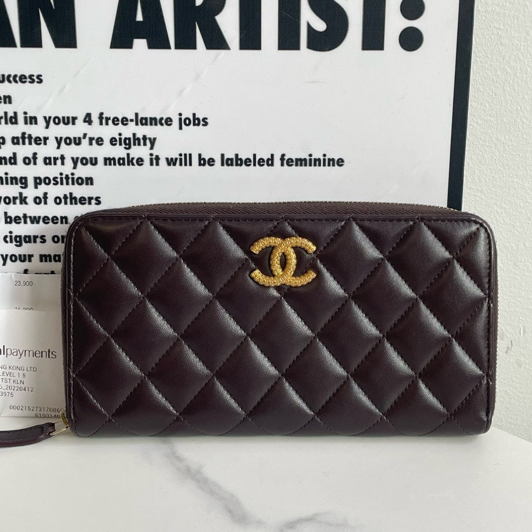Preloved💕 Chanel Long Wallet, Lambskin (2023) #13979