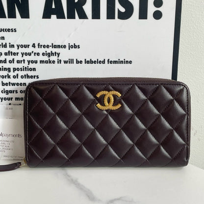 Preloved💕 Chanel Long Wallet, Lambskin (2023) #13979