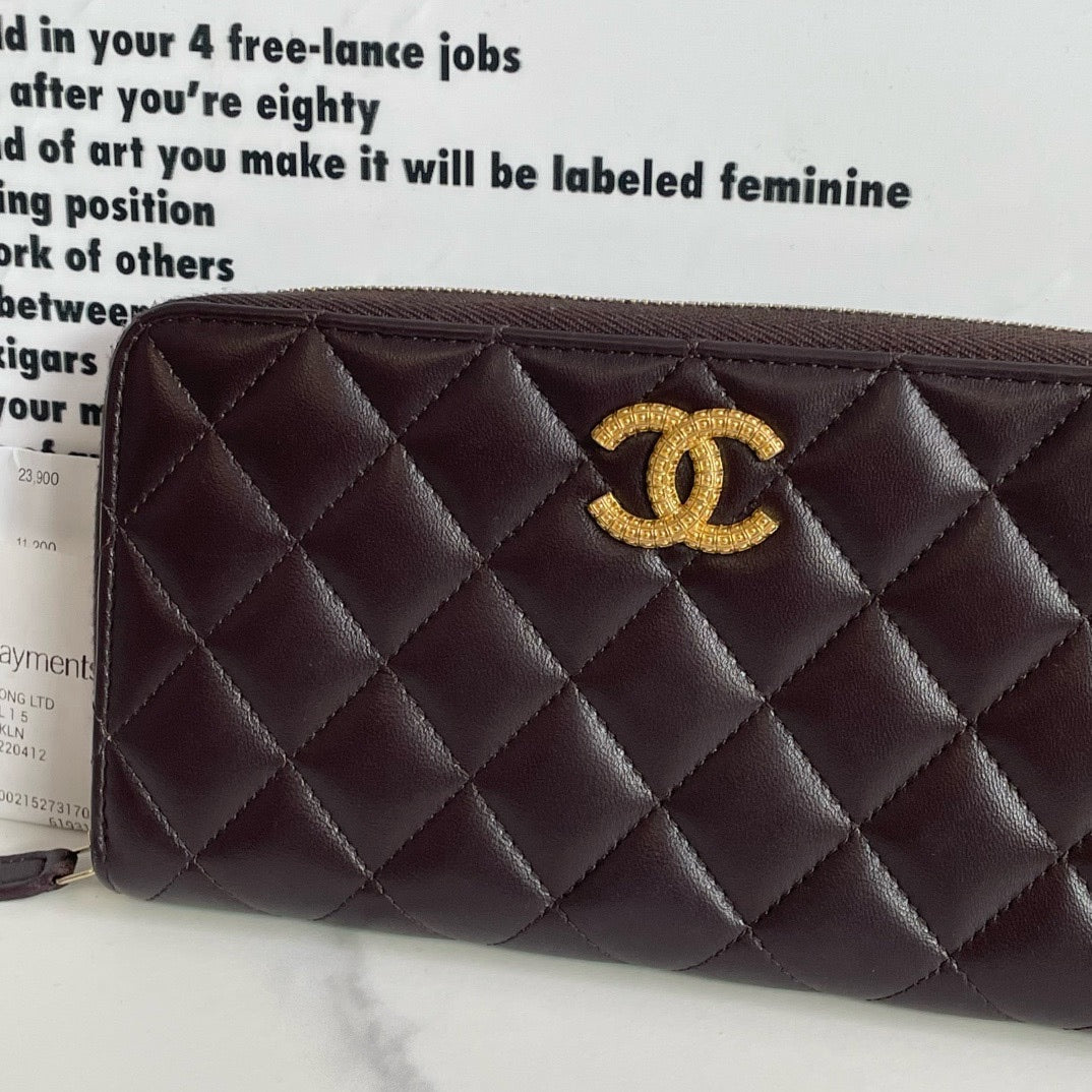 Preloved💕 Chanel Long Wallet, Lambskin (2023) #13979