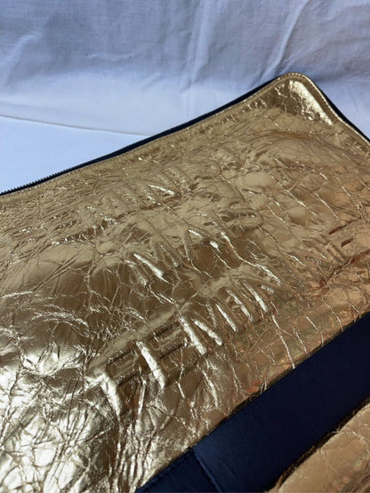 preloved Chanel evening clutch pouch handbag gold