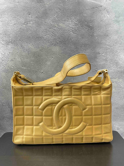Chanel Cambon CC Shoulder Bag JZ Beige Leather Shoulder Bag