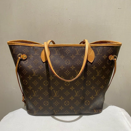 Louis Vuitton Neverfull MM Monogram Canvas Tote with Pouch - Brown