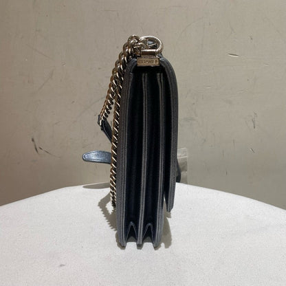 Chanel Le Boy Grey Chain Shoulder Bag