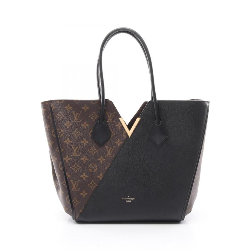 LOUIS VUITTON Kimono MM Monogram Noir Tote Bag PVC Leather Brown Black