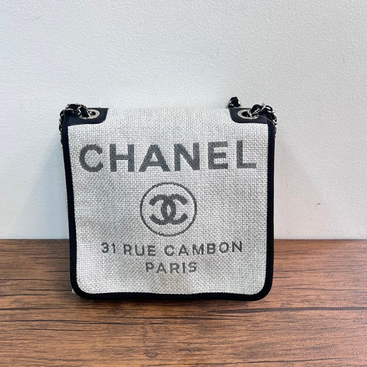 Preloved Chanel Canvas Chain Tote Bag 4317
