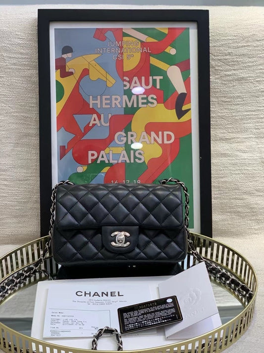 Preloved Chanel CF mini Black 20x13cm 2020year 10522