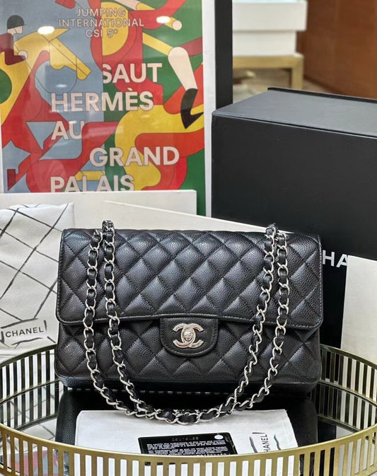 Preloved Chanel CF Caviar Black Medium Bag 2019-2020 11732