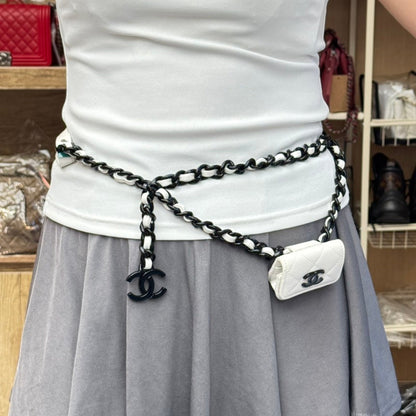 Chanel Belt Bag White Leather Waist Bag