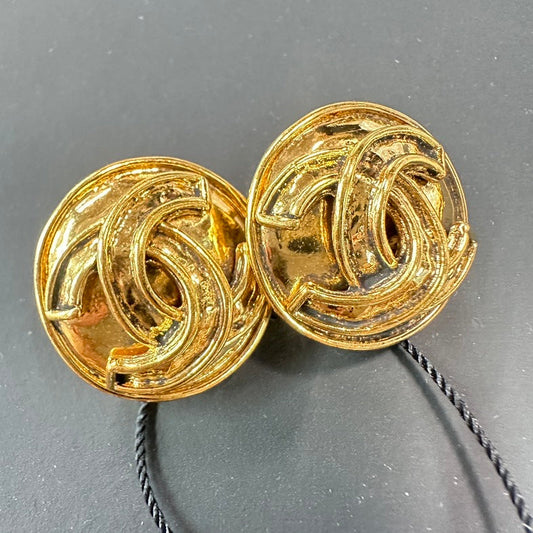 Chanel BVJ Gold Ear Clips Earrings
