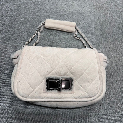 Chanel BVJ Chain Shoulder Bag in Beige Suede