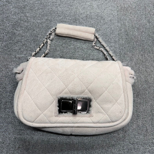 Chanel BVJ Chain Shoulder Bag in Beige Suede