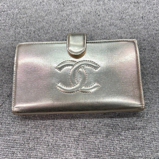 Chanel Wallet BVJ Gold Metallic Leather Wallet