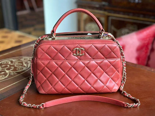 Preloved Chanel Mini Shoulder Bag Red Leather