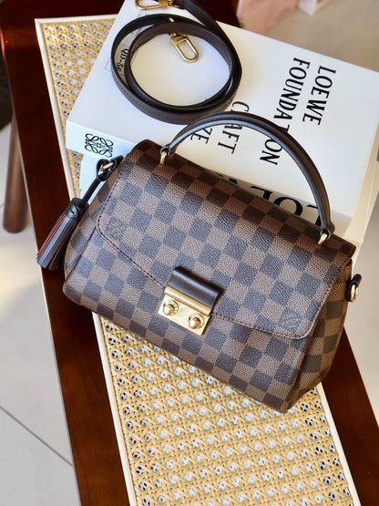 LOUIS VUITTON Damier Croisette Brown Crossbody Bag #1BE