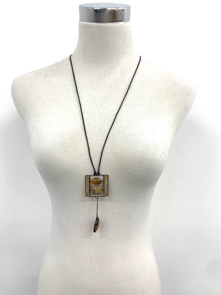 LV Necklace Signature Pendant Gold Multicolor Necklace