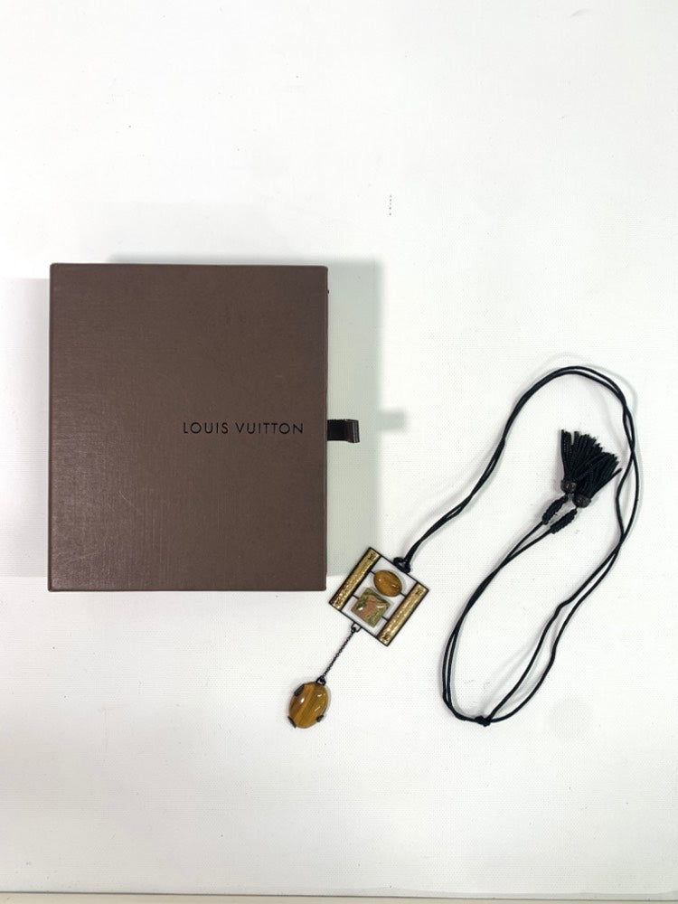 LV Necklace Signature Pendant Gold Multicolor Necklace