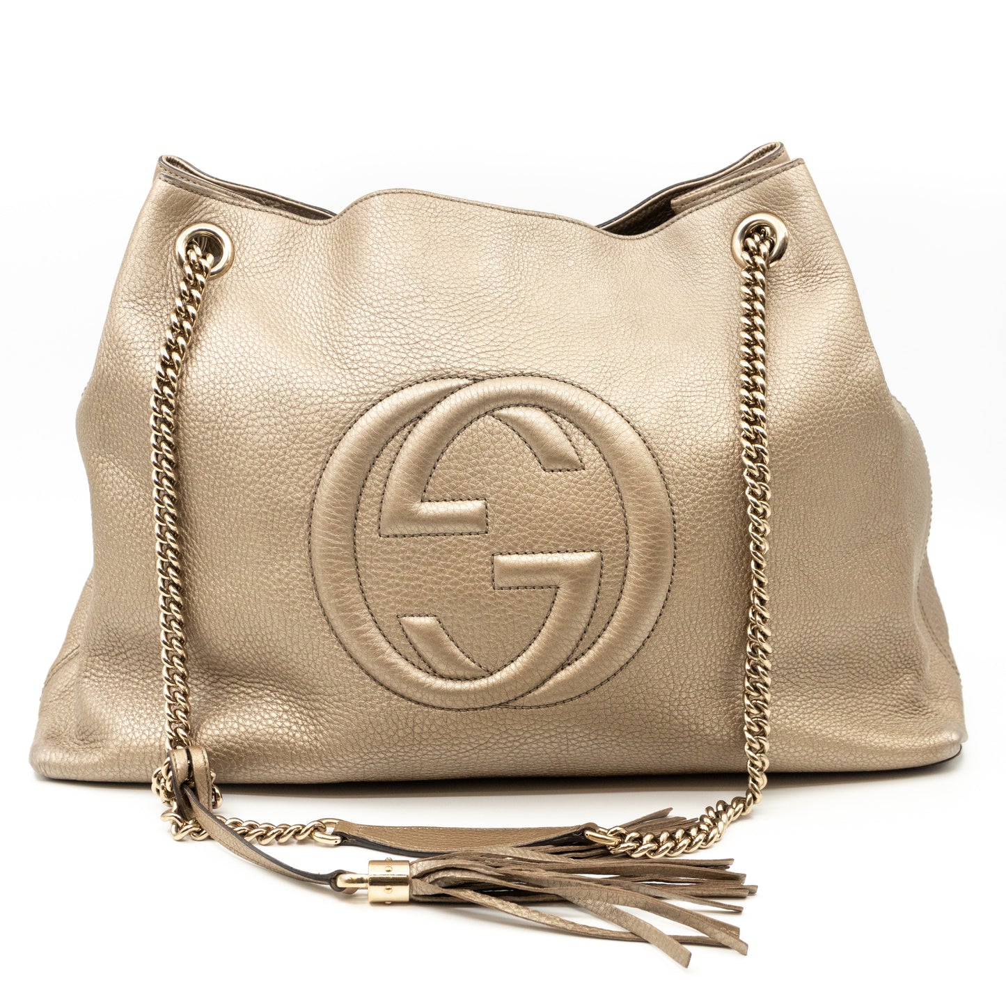 Soho Tassel Chain Large Champagne Leather