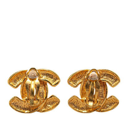 Chanel Gold-Plated Coco Mark Mini Matelassé Earrings